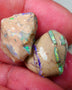 Lightning Ridge Rough Bling Exotic Knobby opal formation rough pair 29.00cts Very Bright Stunning Multicolours showing in the various bars/veins 18x14x13mm & 17x17x8mm Auction141