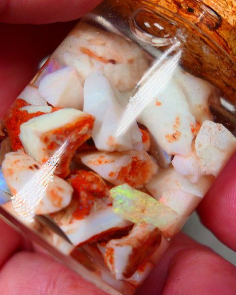 Coober Pedy Rough Opal 100cts Crystal/Light Potch & Colours to explore 12mm to chip size Auction137 (jar9) (jar not included)