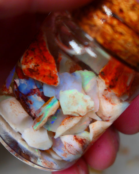 Coober Pedy Rough Opal 100cts Crystal/Light Potch & Colours to explore 12mm to chip size Auction135 Jar11 (jar not included)