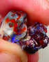 Lightning Ridge Rough Dark Base knobby opal rough pair 10.50cts Both displaying Bright blue fires to gamble 15x10x6mm & 13x10x8mm Auciton162