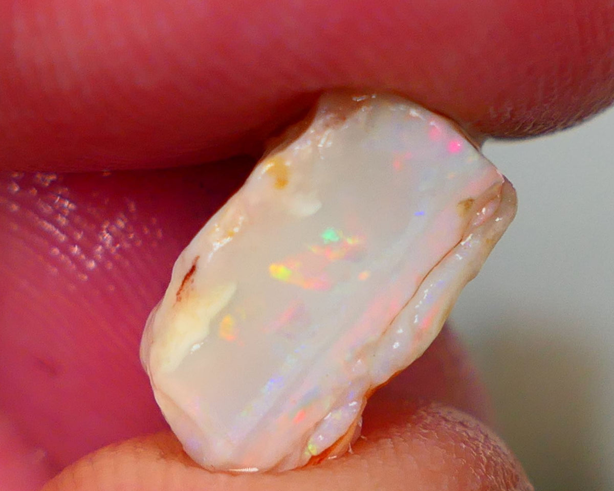 Mintabie Light Base Seam opal 5.75cts Multicolour fires showing  in the bar sold as gamble 13x10x8mm Auction195