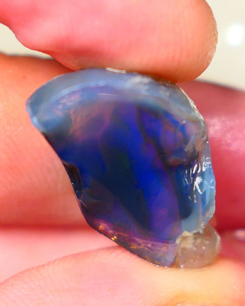 Lightning Ridge Black/Dark Crystal clipped knobby opal rough 22.00cts Showing some nice Bright Blue colours sold as gamble 25x16x10mm