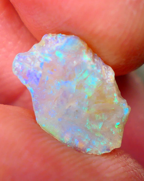 Lightning Ridge Crystal Seam opal rough 1.65cts Gorgeous pastel tones greens & blues to cut suit inlay 13x9x2mm GMB-003