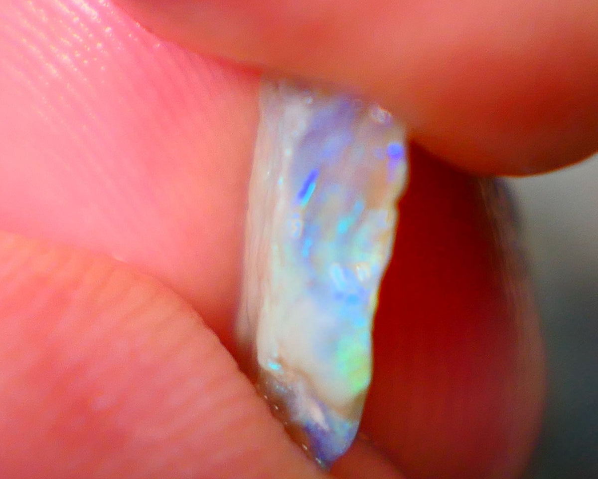 Lightning Ridge Crystal Seam opal rough 1.65cts Gorgeous pastel tones greens & blues to cut suit inlay 13x9x2mm GMB-003