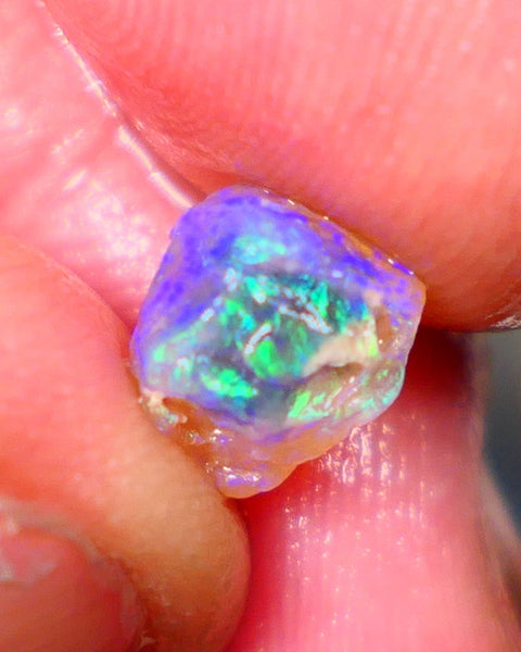 Lightning Ridge Small Bright Crystal Knobby opal rough 2.10cts Gorgeous Greens & Blues 8x7x6mm GMB-060