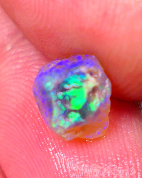 Lightning Ridge Small Bright Crystal Knobby opal rough 2.10cts Gorgeous Greens & Blues 8x7x6mm GMB-060