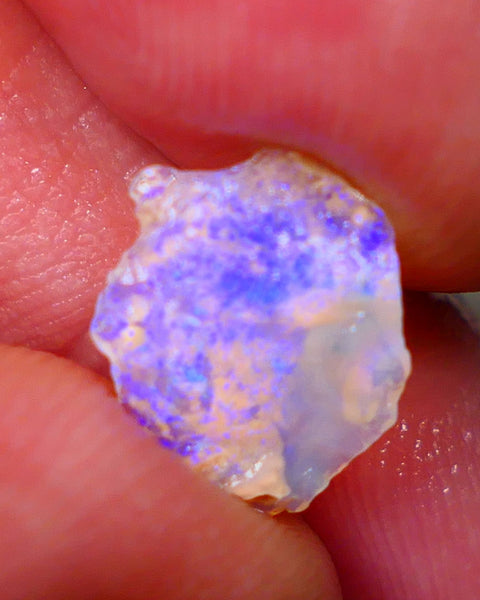 Lightning Ridge Thin Crystal Knobby opal rough 1.50cts Bright Light Blue fires 12x9x2mm GMB-058