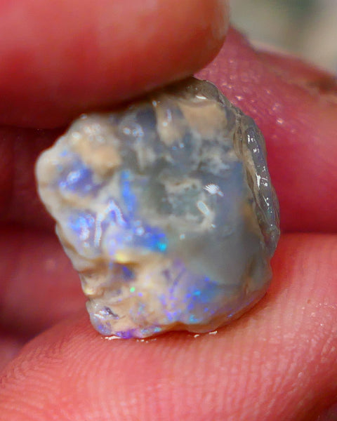 Lightning Ridge Untouched Dark Crystal knobby opal rough 6.10cts Gorgeous tones of Blues to explore sold as gamble 15x13x6mm GMB-055