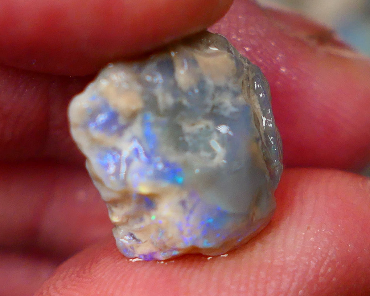 Lightning Ridge Untouched Dark Crystal knobby opal rough 6.10cts Gorgeous tones of Blues to explore sold as gamble 15x13x6mm GMB-055