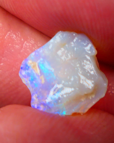 Lightning Ridge Crystal base thin Seam opal rough 2.00cts Stunning Pastel tones of Greens & Blues 11x10x3mm GMB-016