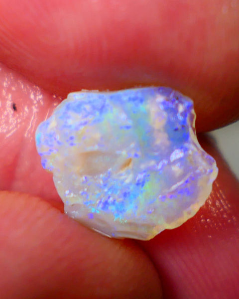 Lightning Ridge Crystal base thin Seam opal rough 2.00cts Stunning Pastel tones of Greens & Blues 11x10x3mm GMB-016