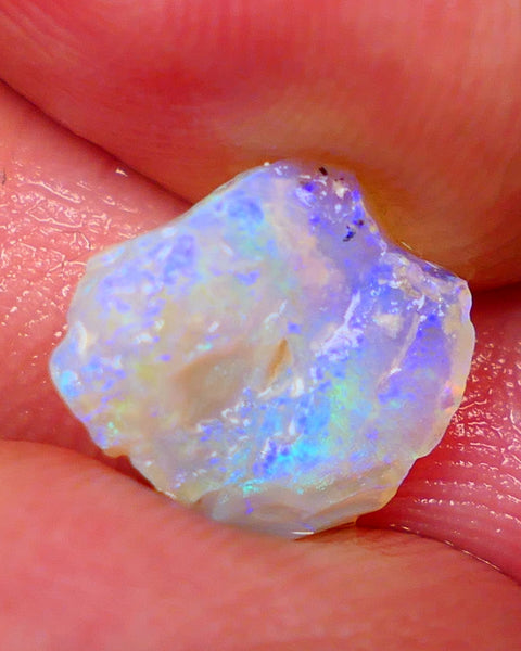 Lightning Ridge Crystal base thin Seam opal rough 2.00cts Stunning Pastel tones of Greens & Blues 11x10x3mm GMB-016