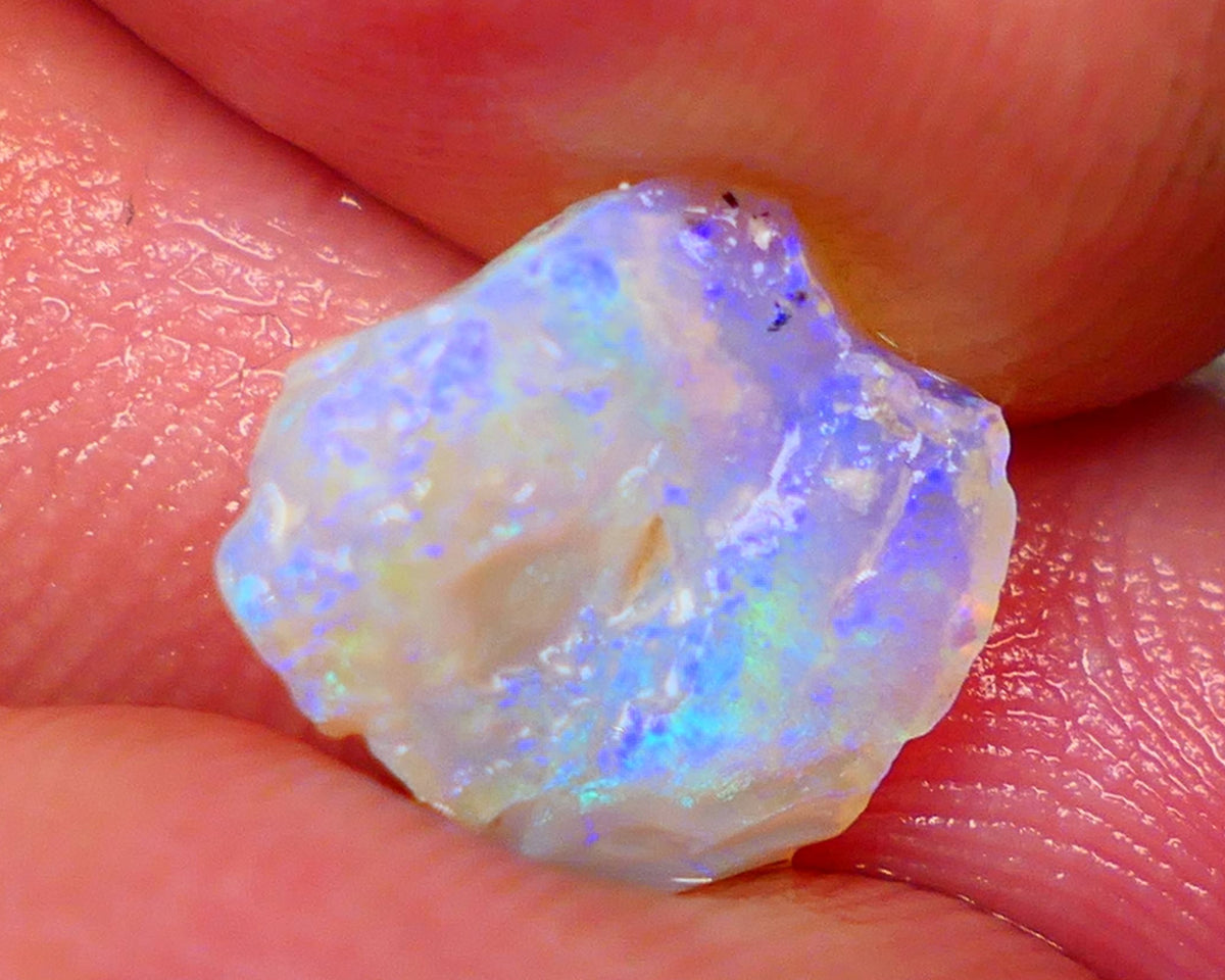 Lightning Ridge Crystal base thin Seam opal rough 2.00cts Stunning Pastel tones of Greens & Blues 11x10x3mm GMB-016