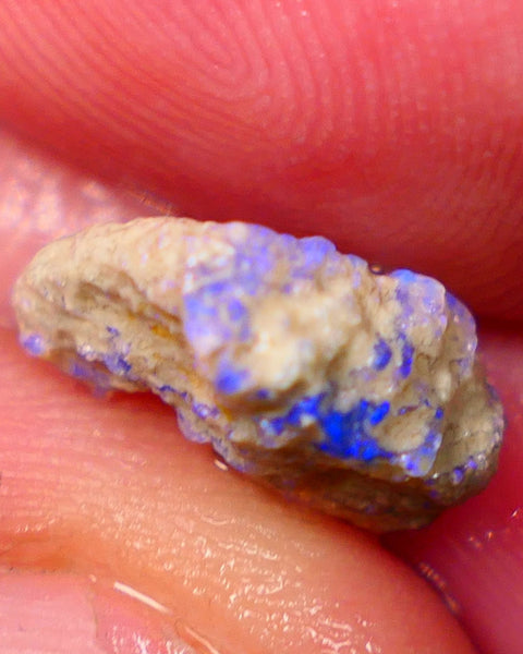 Lightning Ridge Untouched Crystal Base Knobby opal rough 3.40cts Bright blue dominant fires to carve or collect 11x10x6mm GMB-013