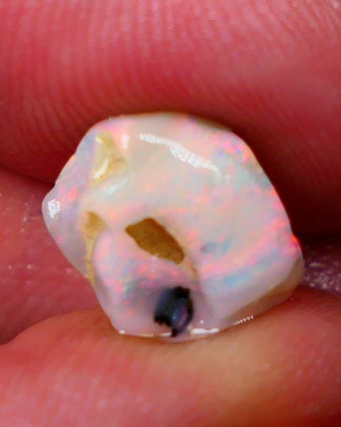 Lightning Ridge Light base knobby opal rub/rough 3.20cts Packing Orange dominant exposed Multifires 11x9x5mm GMB-026