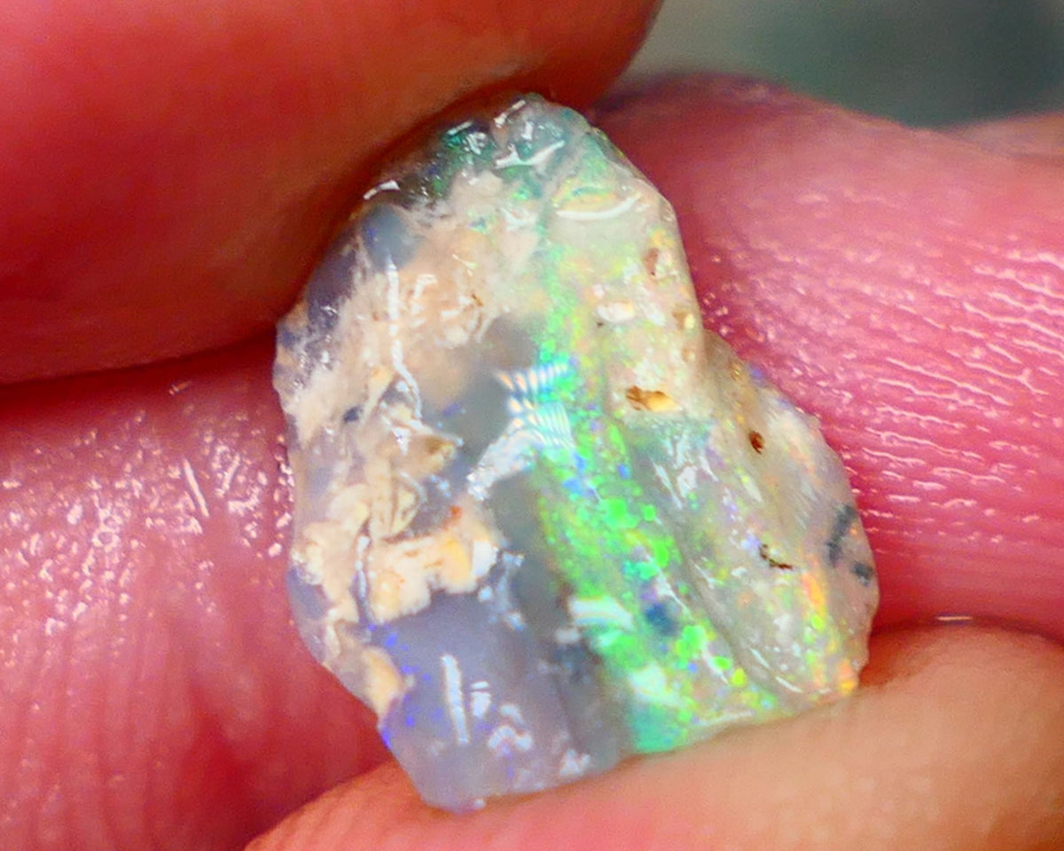 SEE VIDEO  Lightning Ridge Opalised Wood fossil rough opal 2.15cts Stunning Multicolours featuring oranges & Yellows 12x9x4mm GMB022