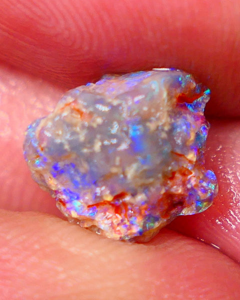 Lightning Ridge Untouched Dark base Crystal Pea Knobby opal rough 3.00cts Bright Blues showing to gamble 11x9x6mm GMB-018