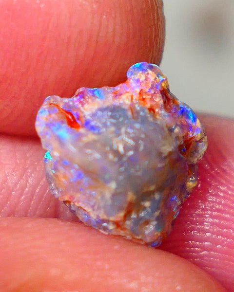 Lightning Ridge Untouched Dark base Crystal Pea Knobby opal rough 3.00cts Bright Blues showing to gamble 11x9x6mm GMB-018