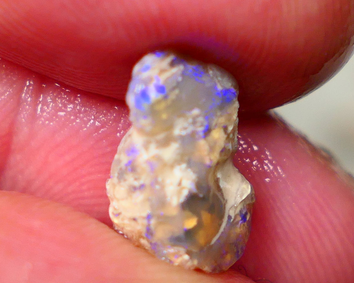 Lightning Ridge Crystal knobby opal formation 3.10cts Gamble Blues fires to carve/collect 13xx6mm GMB-032