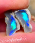 Small sized Lightning Ridge Gem Dark Crystal base (semi Black) Knobby split 6.95cts Electric Super Bright Green/blue/Teal Fires 14x9x7mm 14x6x6mm NSW106