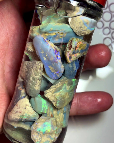 Lightning Ridge Rough Opal Parcel 265cts GAMBLE rough Knobby & Seam colour/Multicolours & bars 25x20x15mm to 14x5x4mm WAE6