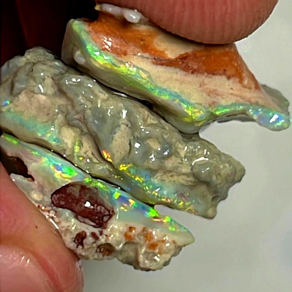 Lightning Ridge Opal Rough Dark Base Seam Stack 20cts Stunning Bright Multicolours 18x15x7mm to 14x10x6mm WAE33