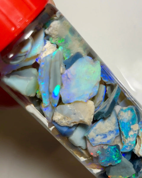 Lightning Ridge Dark Seam opal rough 115cts Lots Colours to Cut 16x14x3 to 7x4x2mm  NSW094 (jar not included)