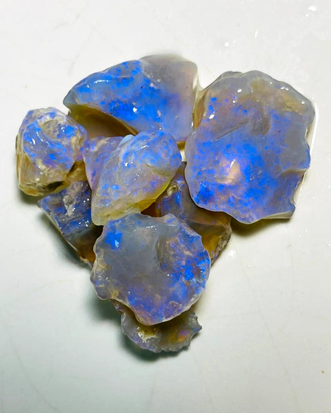 Lightning Ridge Rough Bright Colourful Clean Dark Crystal Knobby Opal Parcel 54cts Lots of Potential & Cutters 19x14x8mm to 12x7x5mm WAC29