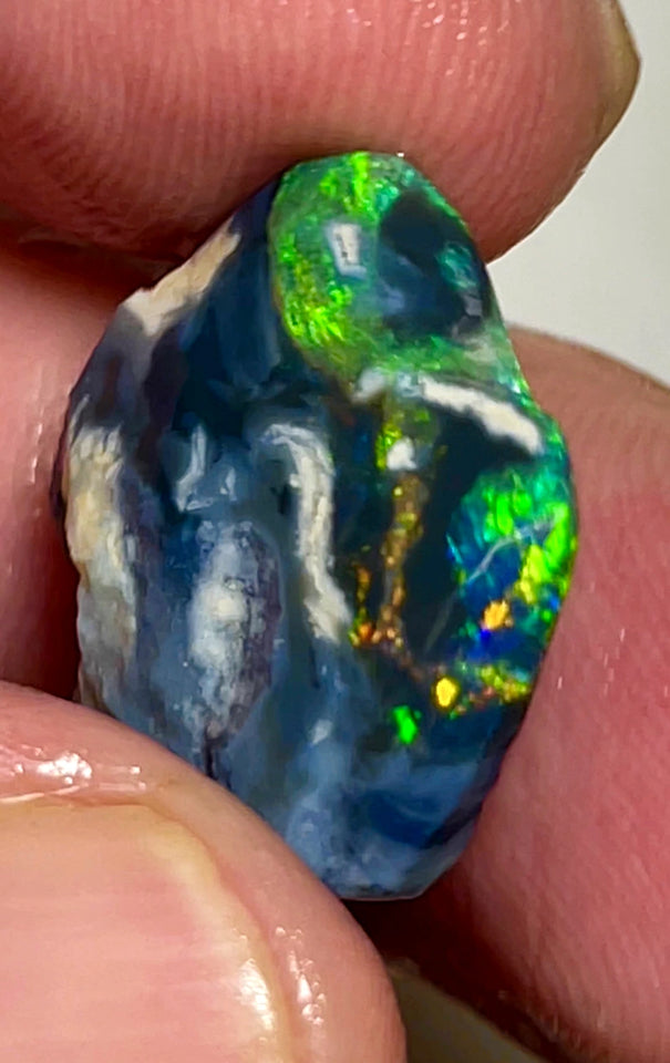 Lightning Ridge Black Opal Rough/Rub From the Miners Bench® 11.4cts Gorgeous Very Multi fires 19x18x6mm WAD51