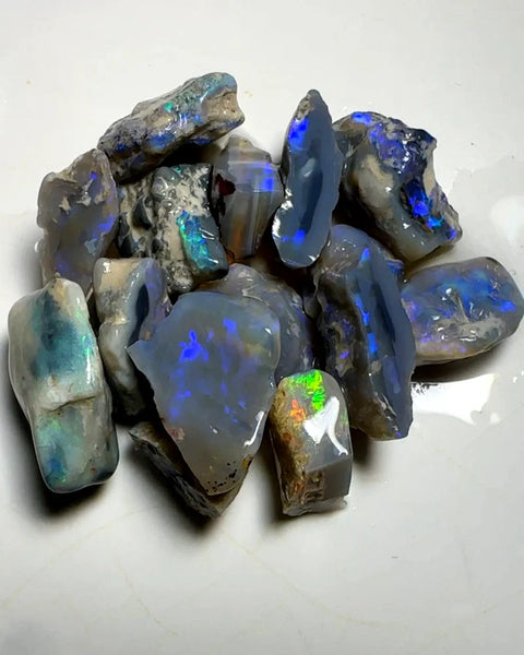 Lightning Ridge Rough Opal Parcel 108cts Cutters Select Black & Dark colourful material to cut 21x16x8mm to 10x8x7mm WAA76