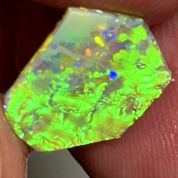 WARNING SUN GLASSES NEEDED Bling Rough / Rub Jewellery Grade Crystal opal Suit Inlay or doubleting Miners Bench® 1.4cts Saturation of Gorgeous Vivid Vibrant Multifires  14.000 x 11.000 x 1.500 mm WAE0