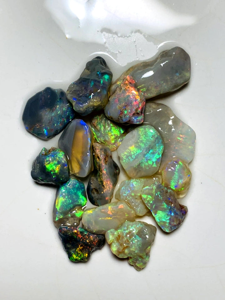 Lightning Ridge Rough Opal Parcel 28cts Cutters Select Bright Stunning colourful material to cut 14x12x3mm to 7x6x2mmmm WAA75