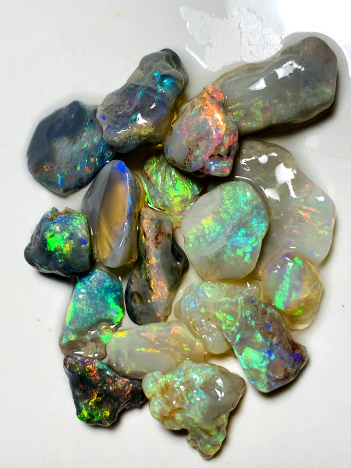 Lightning Ridge Rough Opal Parcel 28cts Cutters Select Bright Stunning colourful material to cut 14x12x3mm to 7x6x2mmmm WAA75