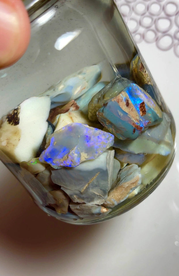 Lightning Ridge Rough Dark & Crystal Bright Opal Parcel 450cts Knobby & Seam Lots of Potential & Cutters bright Multi colours & bars 35x30x8mm to 10x5x3mm WAD1