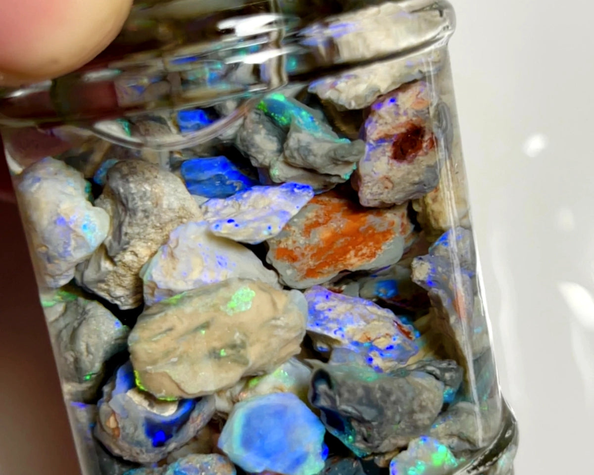 Lightning Ridge Rough Opal Parcel 165cts Beautiful rough Knobby lots of colour/Multicolours & bars 16x10x4mm to 8x7x2mm 1002