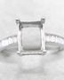 Miners Bench® Opal Friendly Prong / Claw Setting Sterling Silver 925 Adjustable Ring Setting for Square 9x7mm main stone part set with Cubic Zirconia SETFJ90-9x7-A