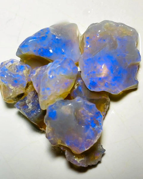 Lightning Ridge Rough Bright Colourful Clean Dark Crystal Knobby Opal Parcel 54cts Lots of Potential & Cutters 19x14x8mm to 12x7x5mm WAC29