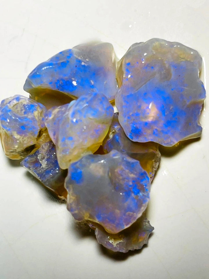 Lightning Ridge Rough Bright Colourful Clean Dark Crystal Knobby Opal Parcel 54cts Lots of Potential & Cutters 19x14x8mm to 12x7x5mm WAC29