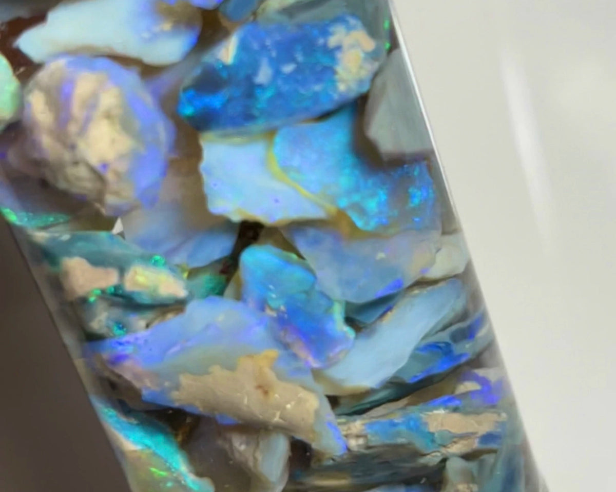 Lightning Ridge Dark Seam opal rough 115cts Lots Bright Colours to Cut 22x10x3 to 5x4x2mm NSW099 (jar not included)